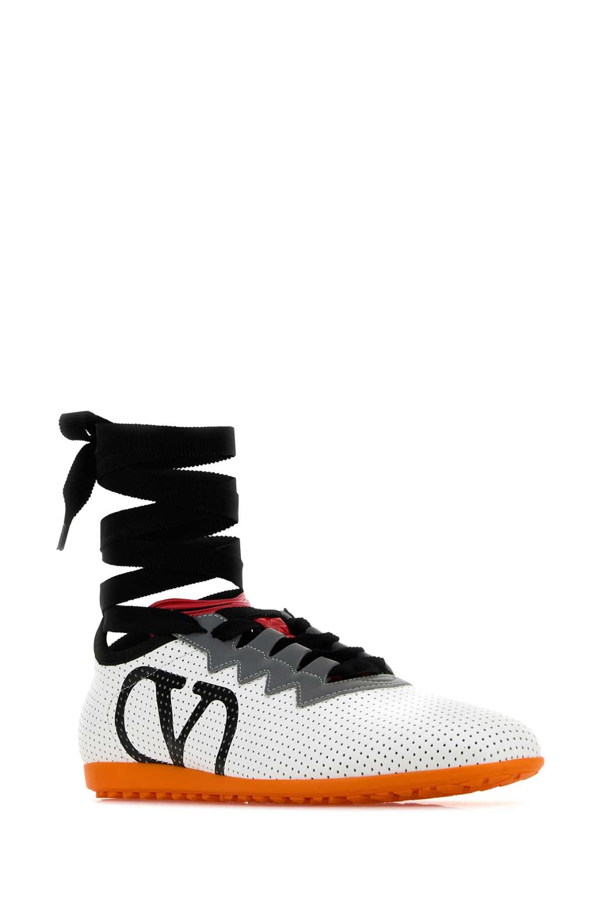 Valentino Garavani Women White Nappa Leather Chromathon Sneakers by Luosophy