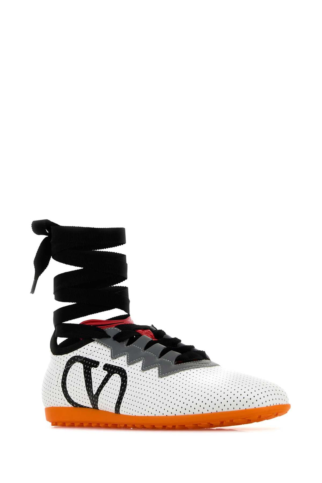 Valentino Garavani Women White Nappa Leather Chromathon Sneakers by Luosophy