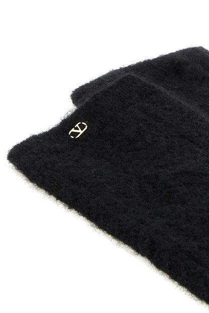 Valentino Garavani Women Black Stretch Mohair Blend Socks by Luosophy