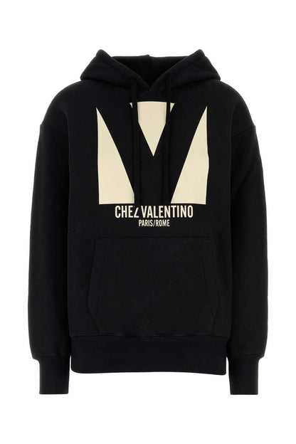 Valentino Garavani Women Black Cotton Sweatshirt by Luosophy