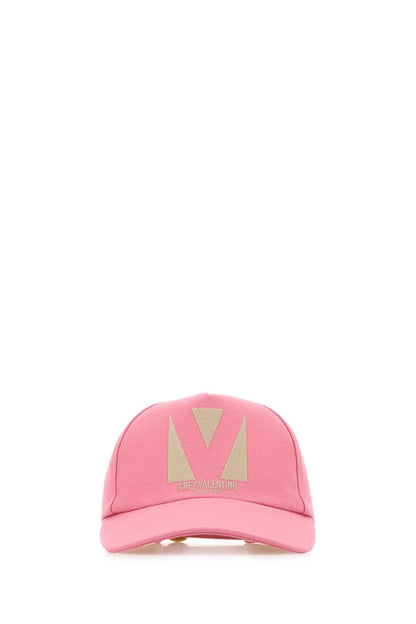 Valentino Garavani Women Pink Cotton Baseball Cap by Luosophy