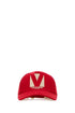 Valentino Garavani Women Red Cotton Baseball Cap by Luosophy