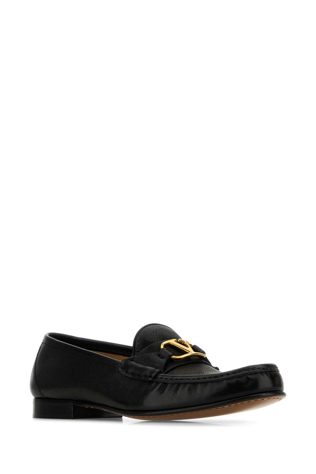 Valentino Garavani Women Black Leather Vlogo Loafers by Luosophy