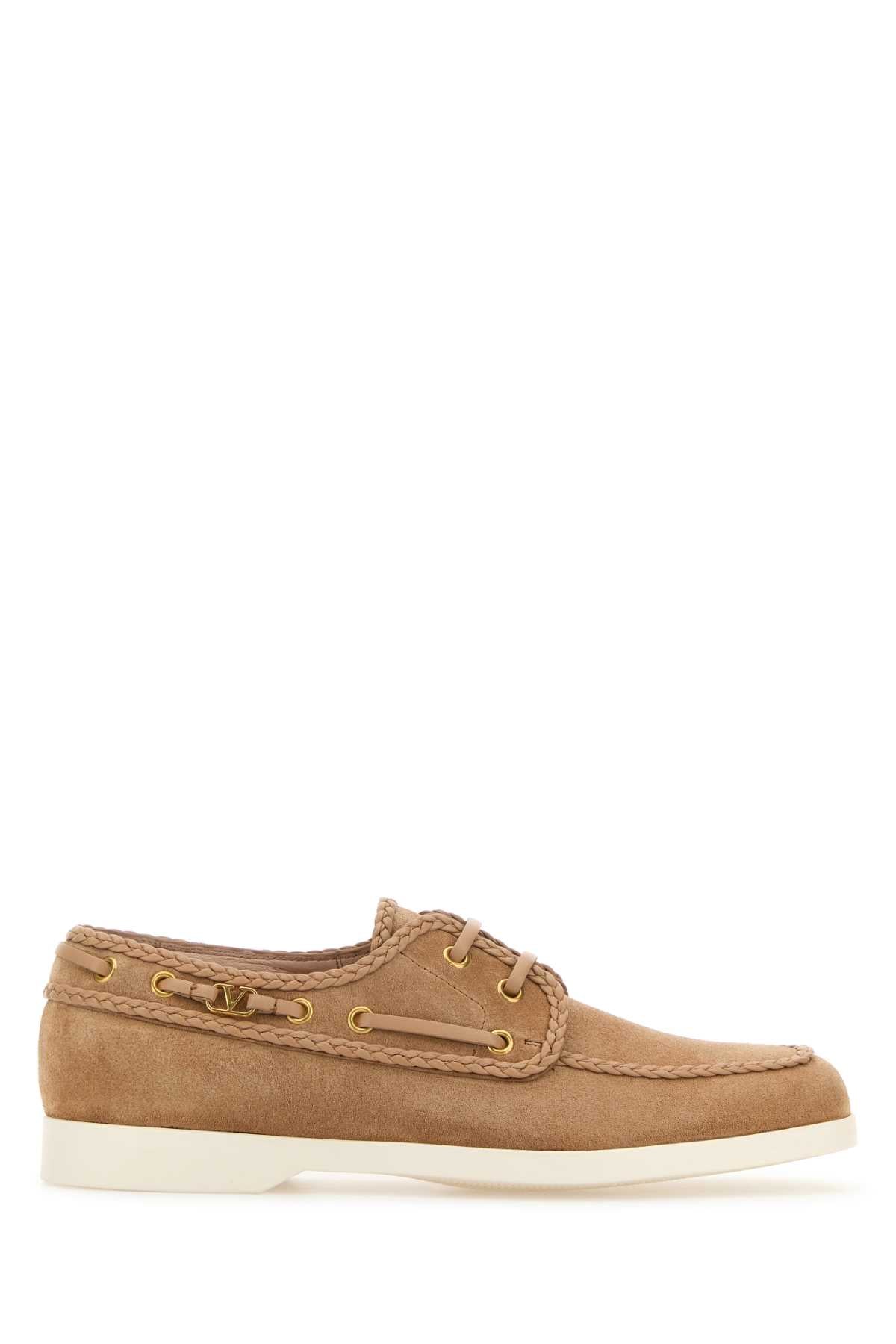 Valentino Garavani Women Skin Pink Suede Loafers