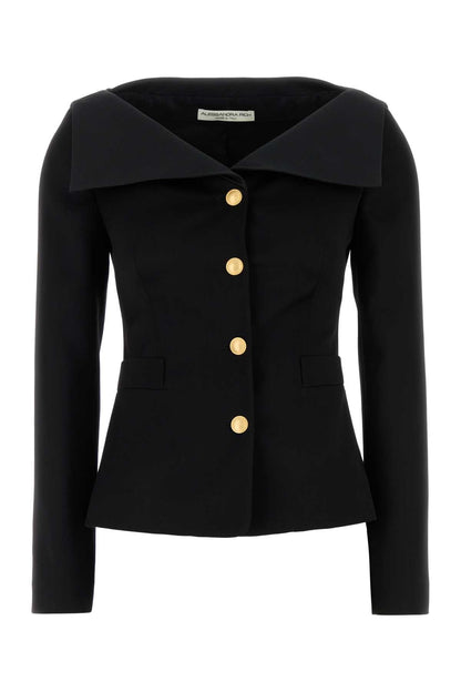 Alessandra Rich Women Black Wool Blazer by Luosophy