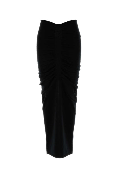 Alexander Wang Women Black Stretch Cupro Blend Skirt by Luosophy