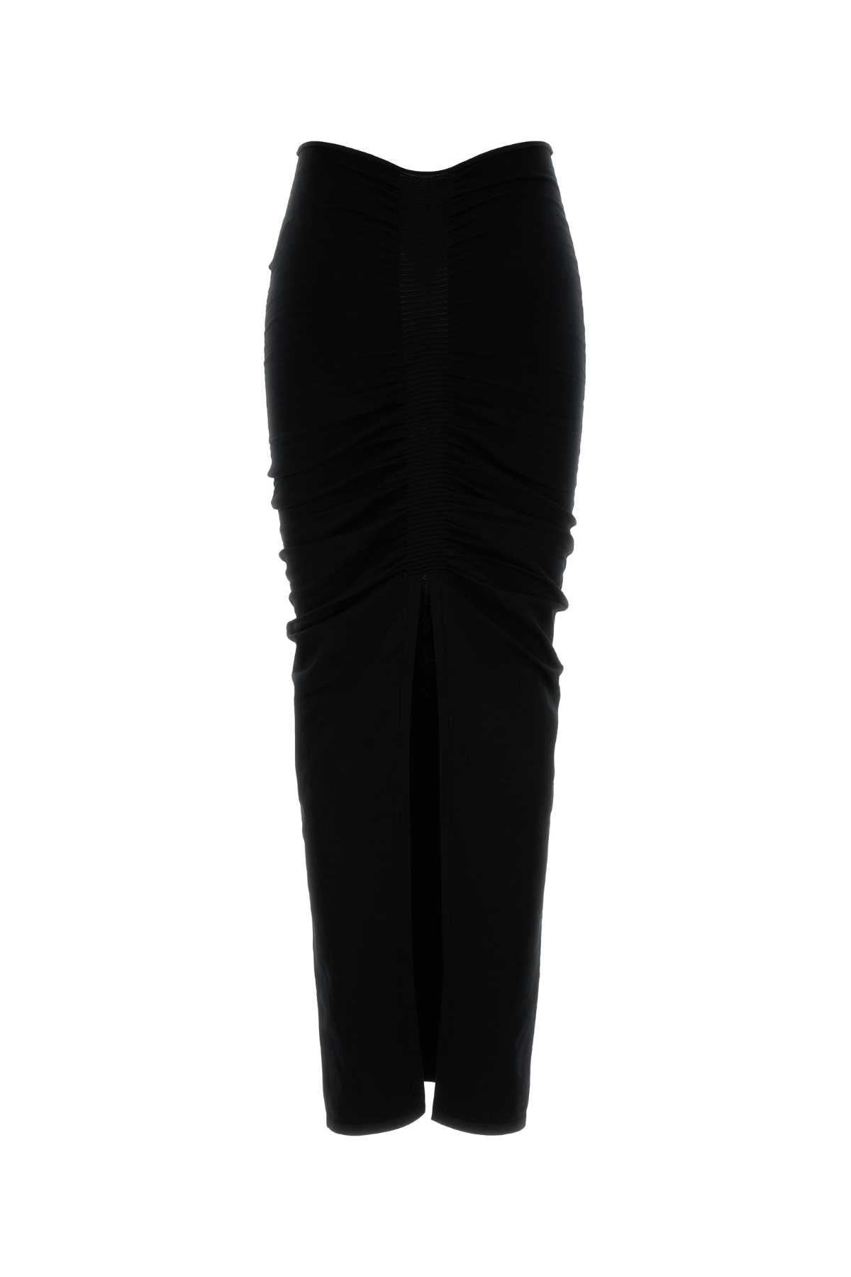 Alexander Wang Women Black Stretch Cupro Blend Skirt by Luosophy