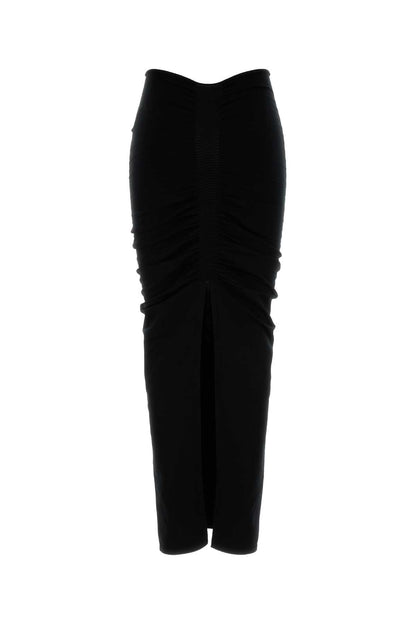 Alexander Wang Women Black Stretch Cupro Blend Skirt by Luosophy