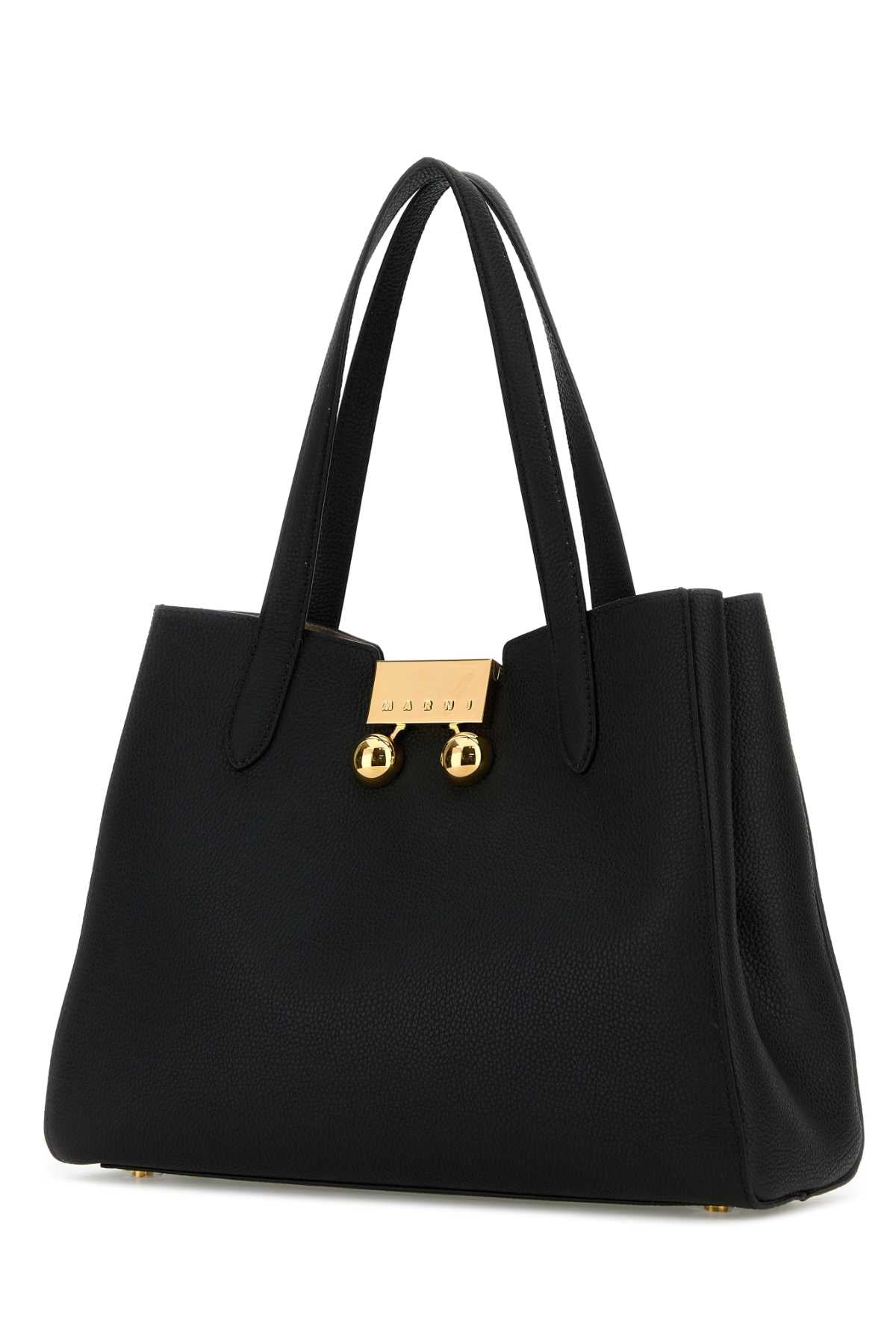 Marni Women Black Leather Trunkaroo Shoulder Bag by Luosophy