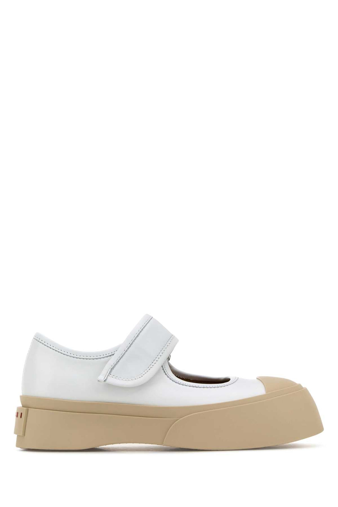 Marni Women White Leather Mary Jane Sneakers  DestGlow