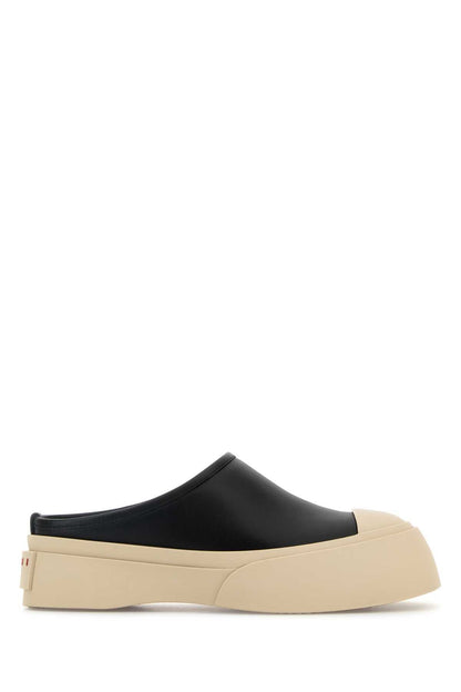 Marni Women Black Leather Pablo Slippers by Luosophy