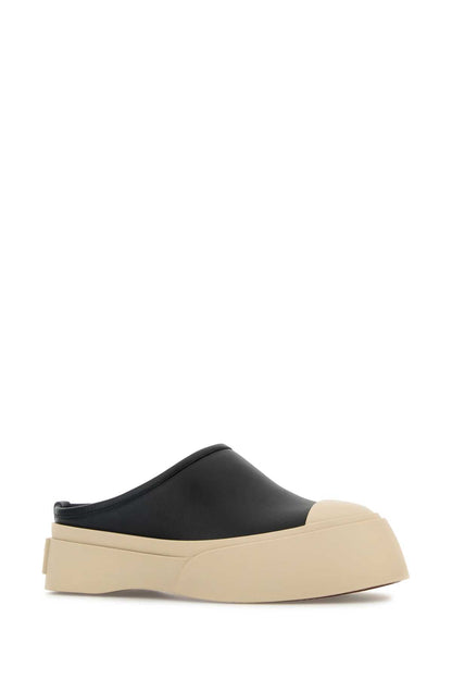 Marni Women Black Leather Pablo Slippers by Luosophy