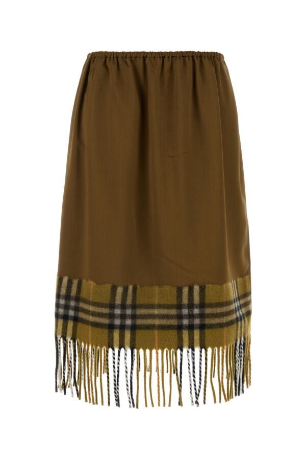 Burberry Women Biscuit Satin Skirt by Luosophy