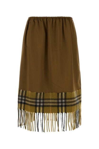 Burberry Women Biscuit Satin Skirt by Luosophy
