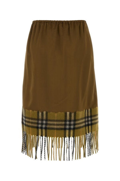Burberry Women Biscuit Satin Skirt by Luosophy