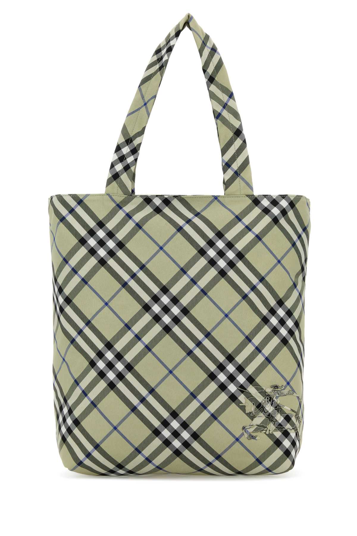 Burberry Men Embroidered Canvas Check Shopping Bag by Luosophy