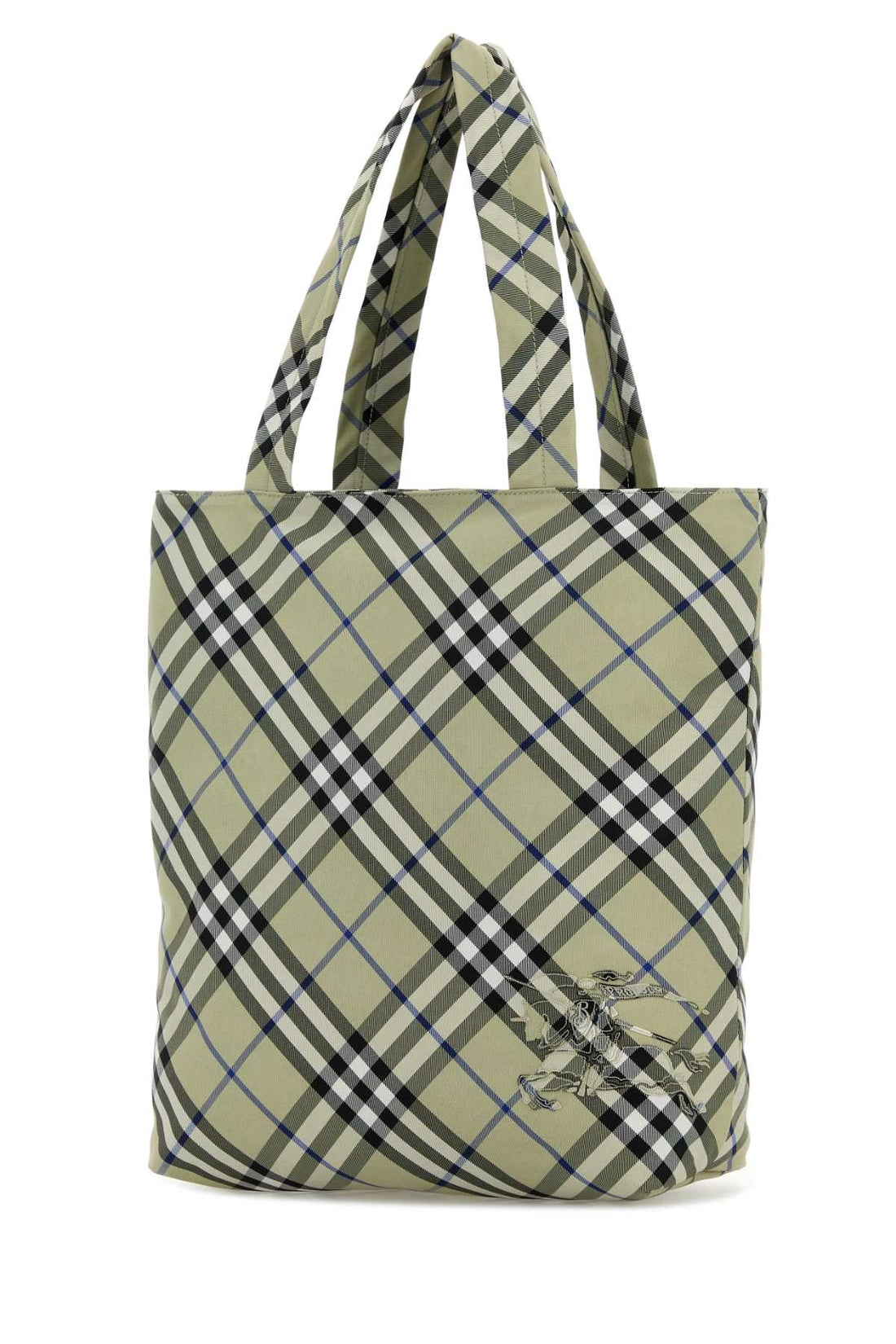 Burberry Men Embroidered Canvas Check Shopping Bag by Luosophy