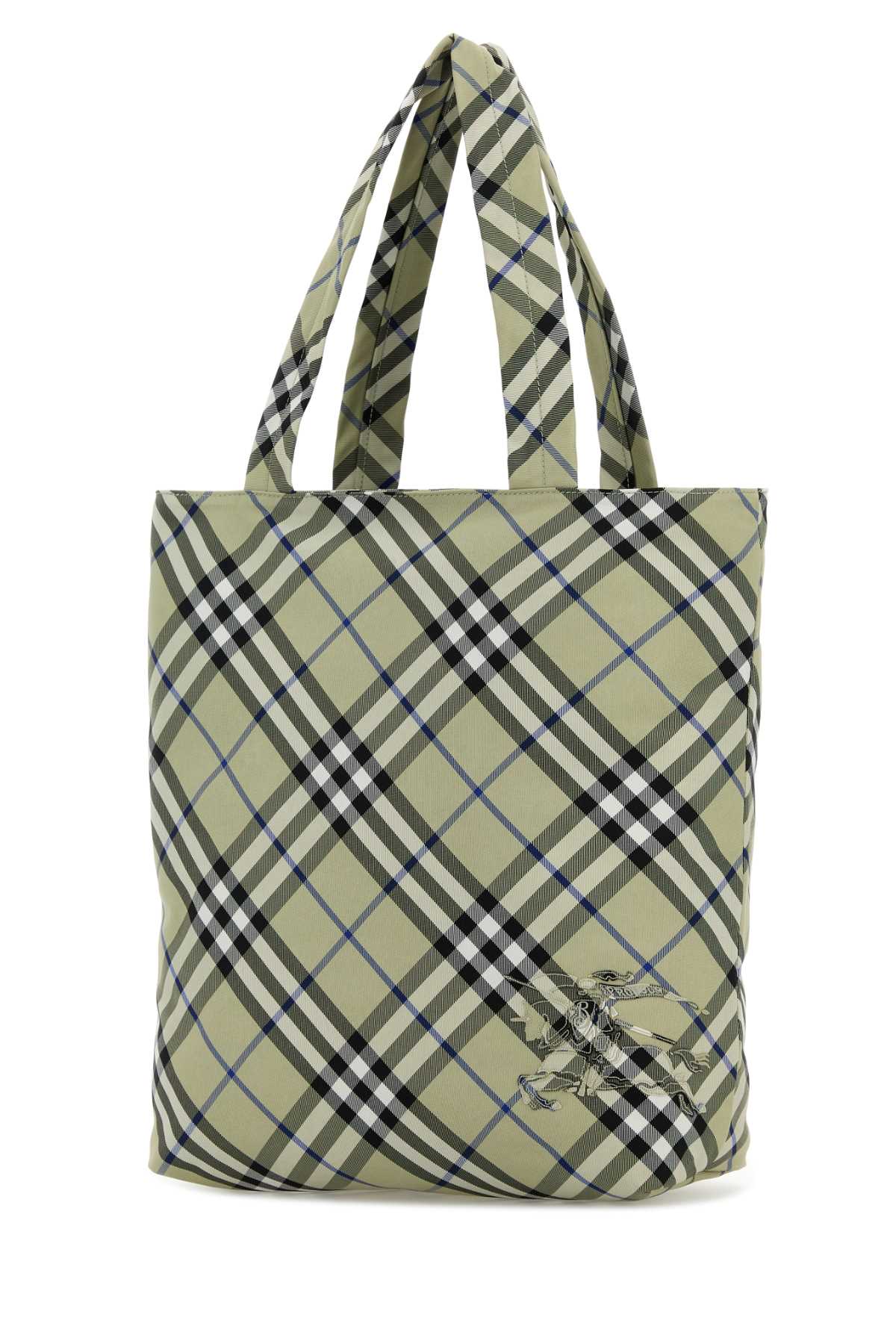 Burberry Men Embroidered Canvas Check Shopping Bag by Luosophy