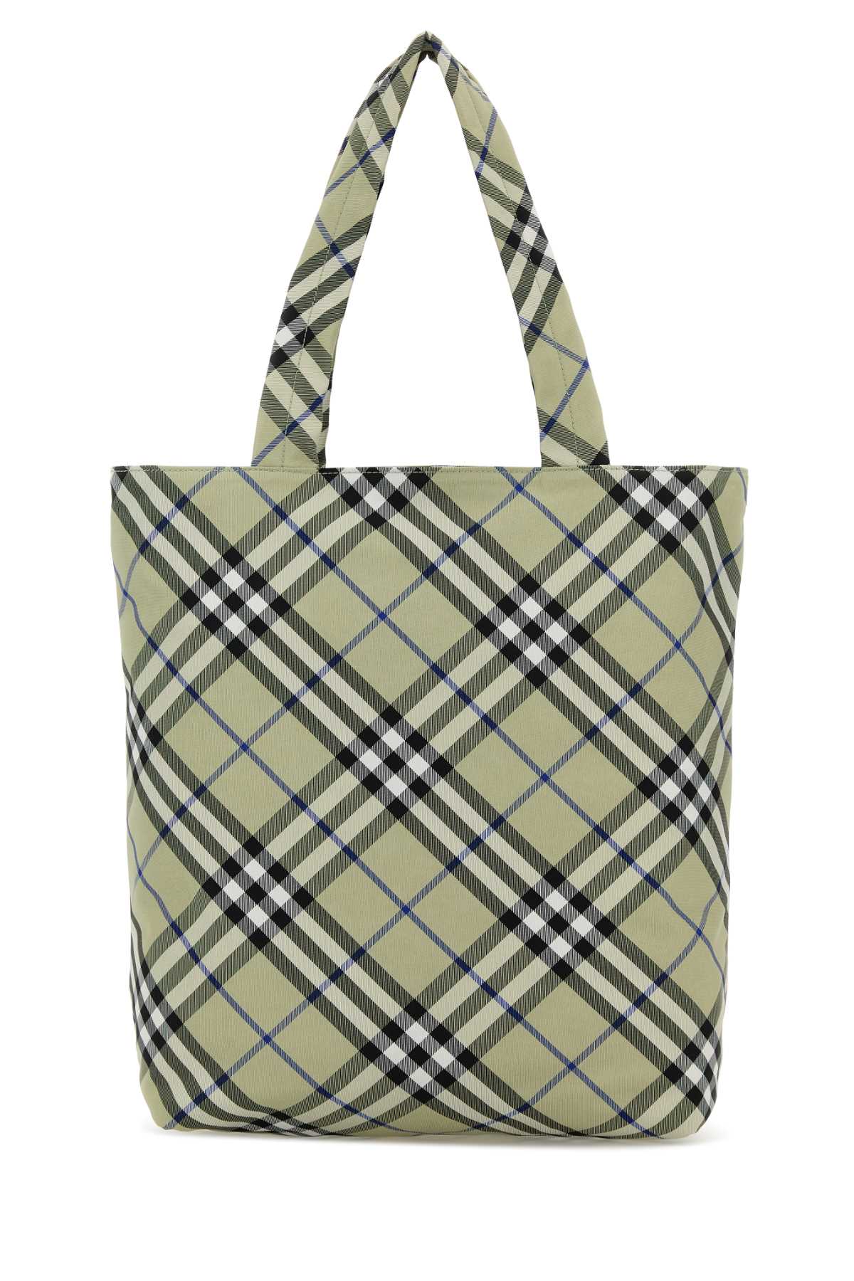 Burberry Men Embroidered Canvas Check Shopping Bag by Luosophy