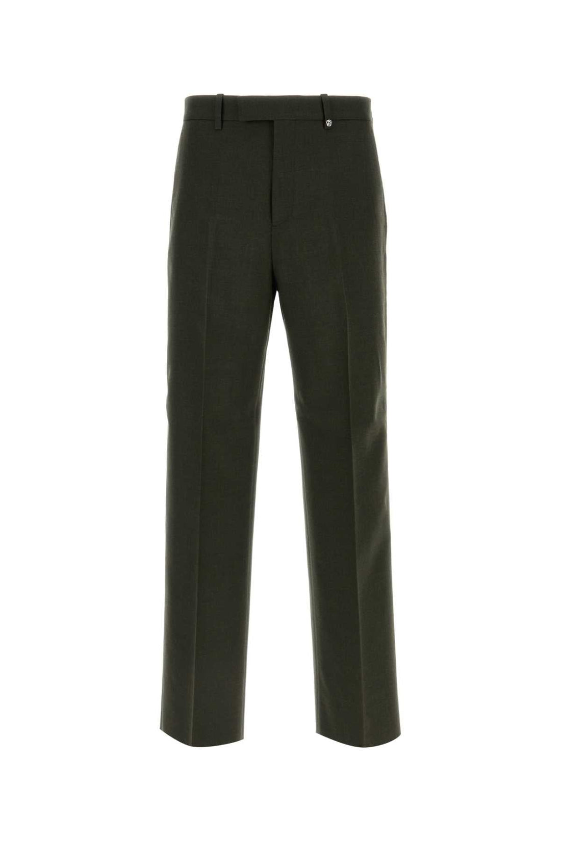 Burberry Men Bottle Green Wool Pant by Luosophy