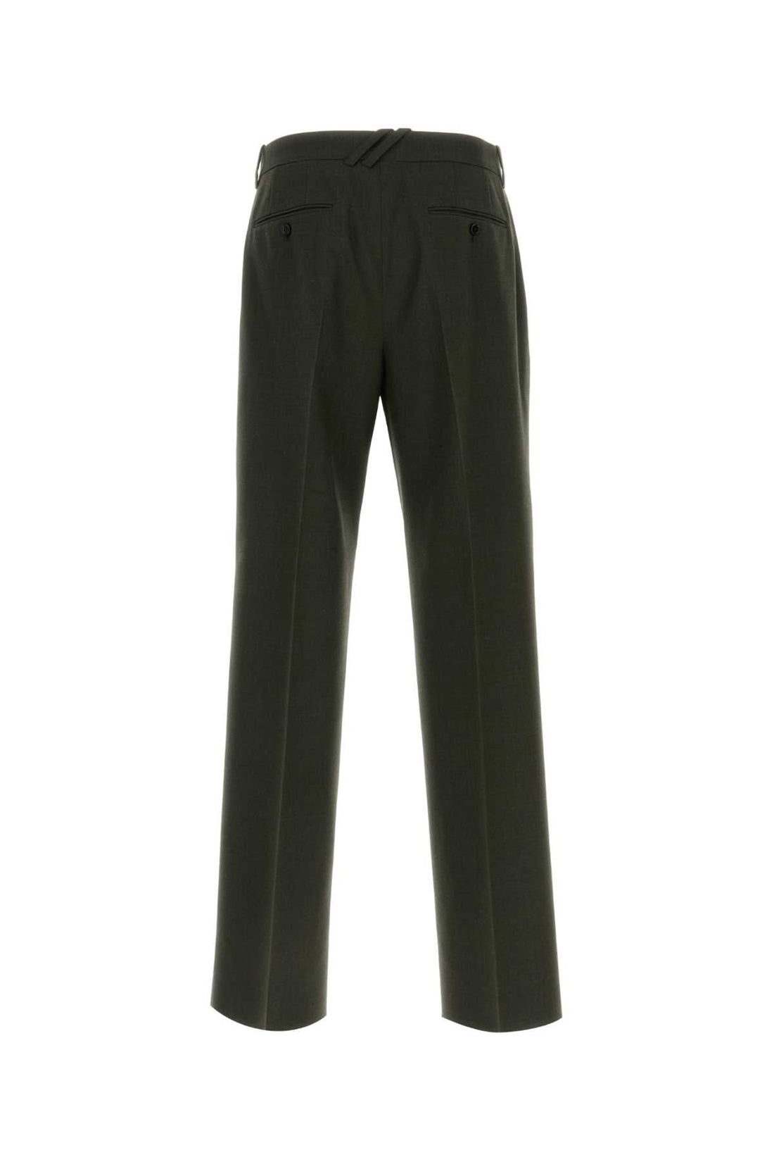Burberry Men Bottle Green Wool Pant by Luosophy