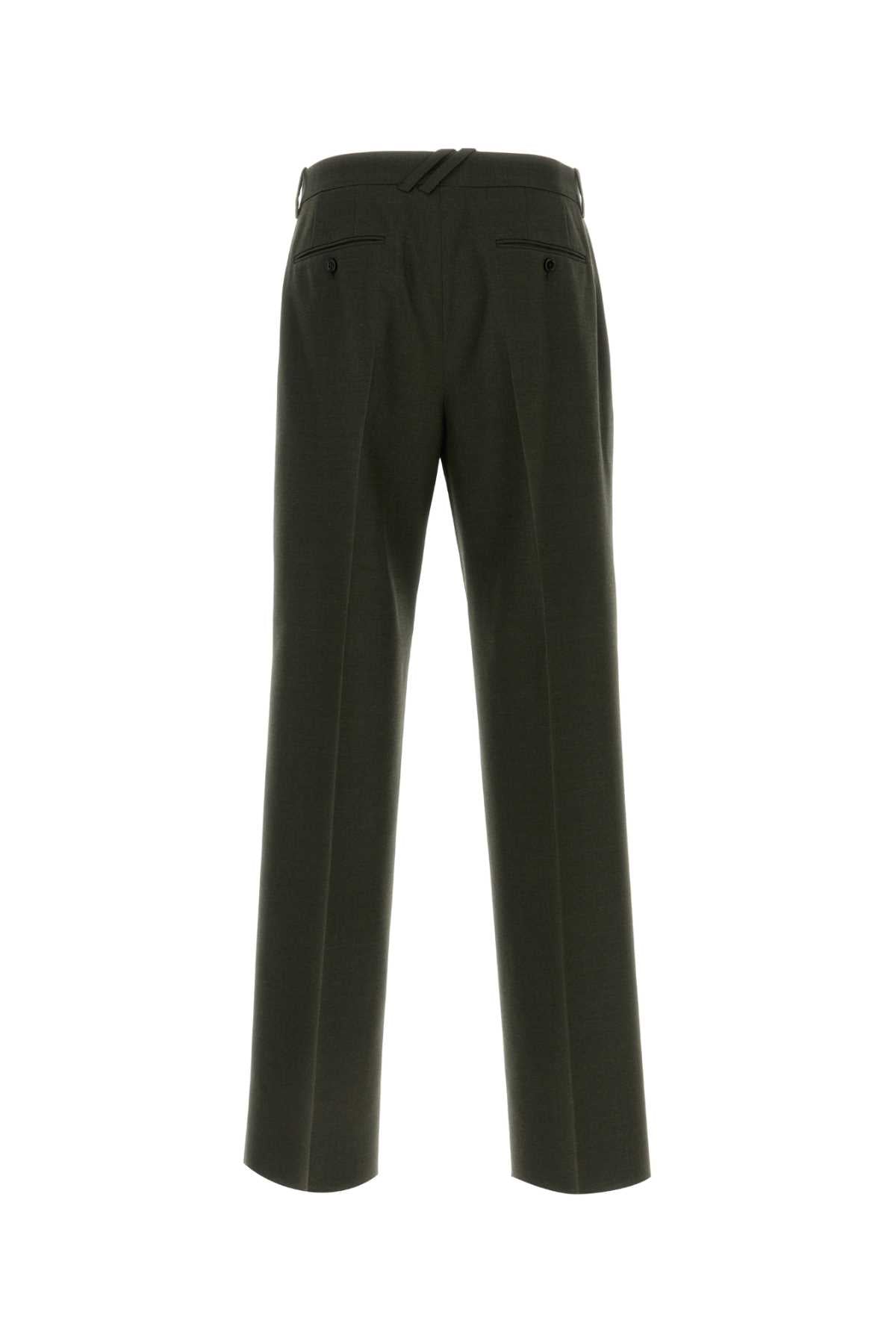 Burberry Men Bottle Green Wool Pant by Luosophy