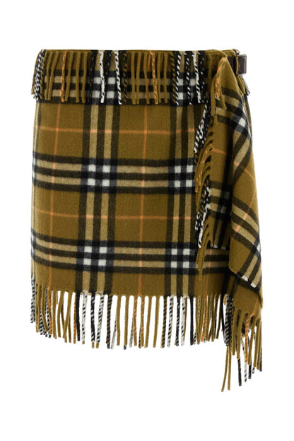 Burberry Women Embroidered Wool Blend Mini Skirt by Luosophy