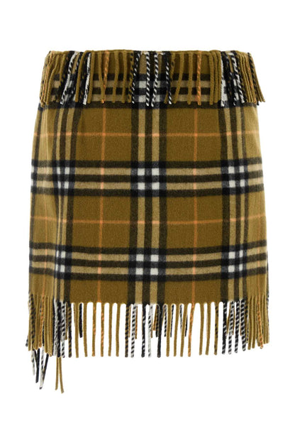 Burberry Women Embroidered Wool Blend Mini Skirt by Luosophy