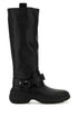Burberry Women Black Leather Stomp Boots by Luosophy