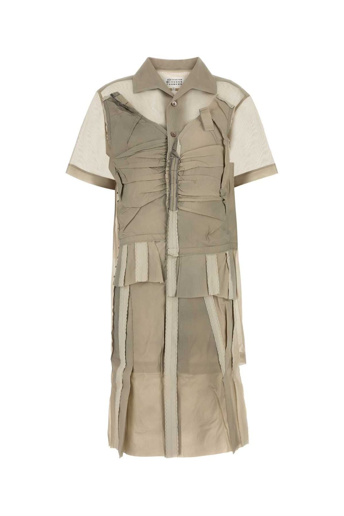 Maison Margiela Women Cappuccino Mesh Shirt Dress by Luosophy