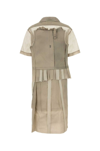 Maison Margiela Women Cappuccino Mesh Shirt Dress by Luosophy