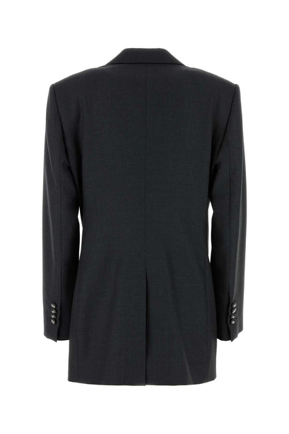 Dolce &amp; Gabbana Women Graphite Wool Blazer by Luosophy