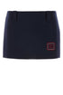 Miu Miu Women Midnight Blue Wool Blend Mini Skirt by Luosophy