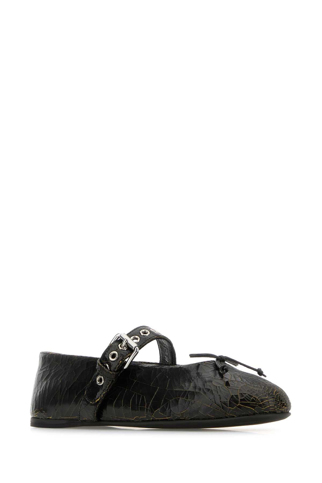 Miu Miu Women Black Leather Ballerinas by Luosophy
