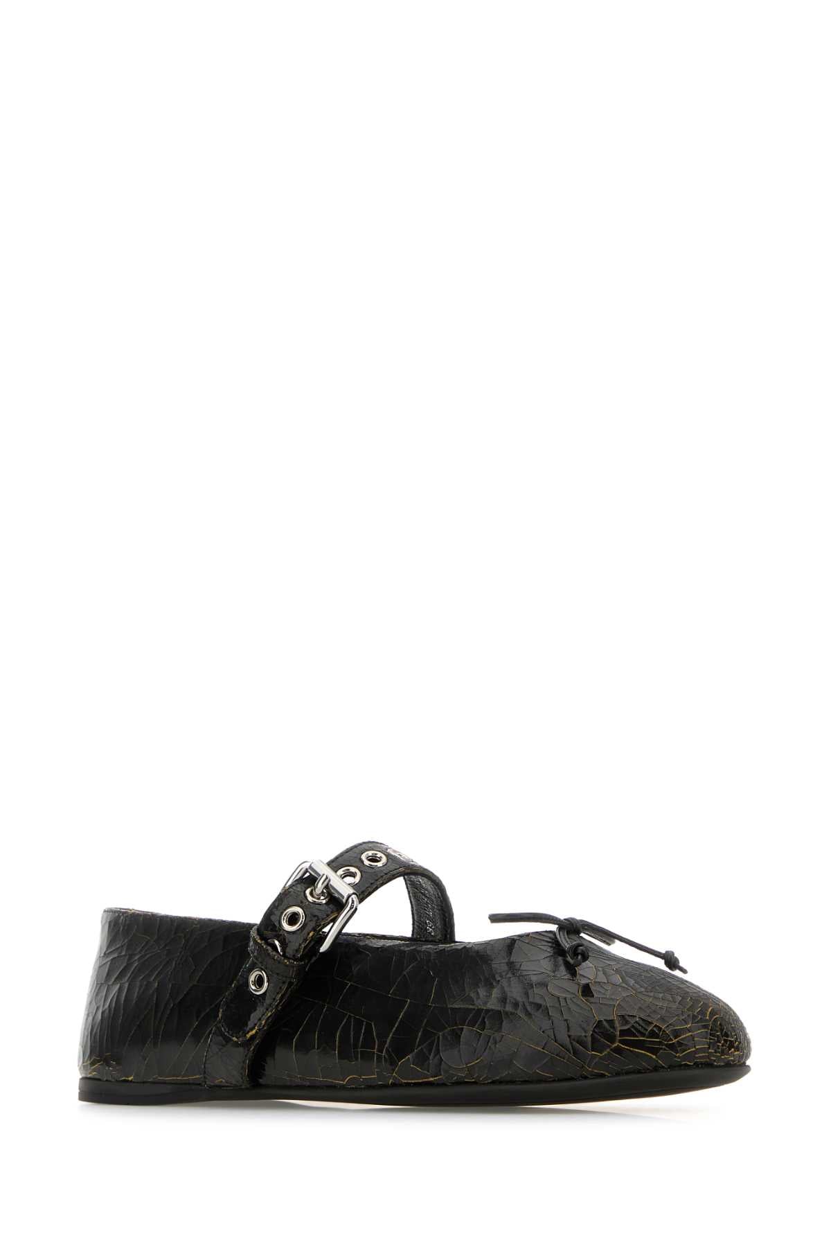 Miu Miu Women Black Leather Ballerinas by Luosophy