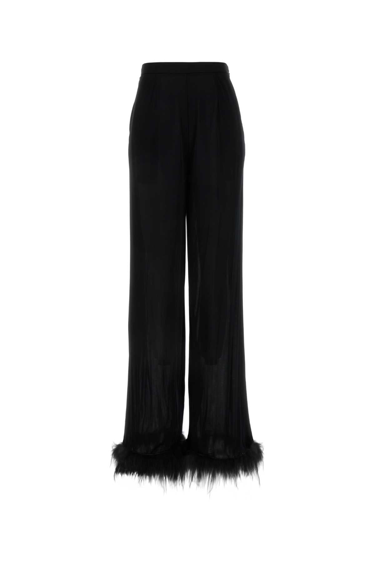Prada Women Black Satin Wide-Leg Pant by Luosophy