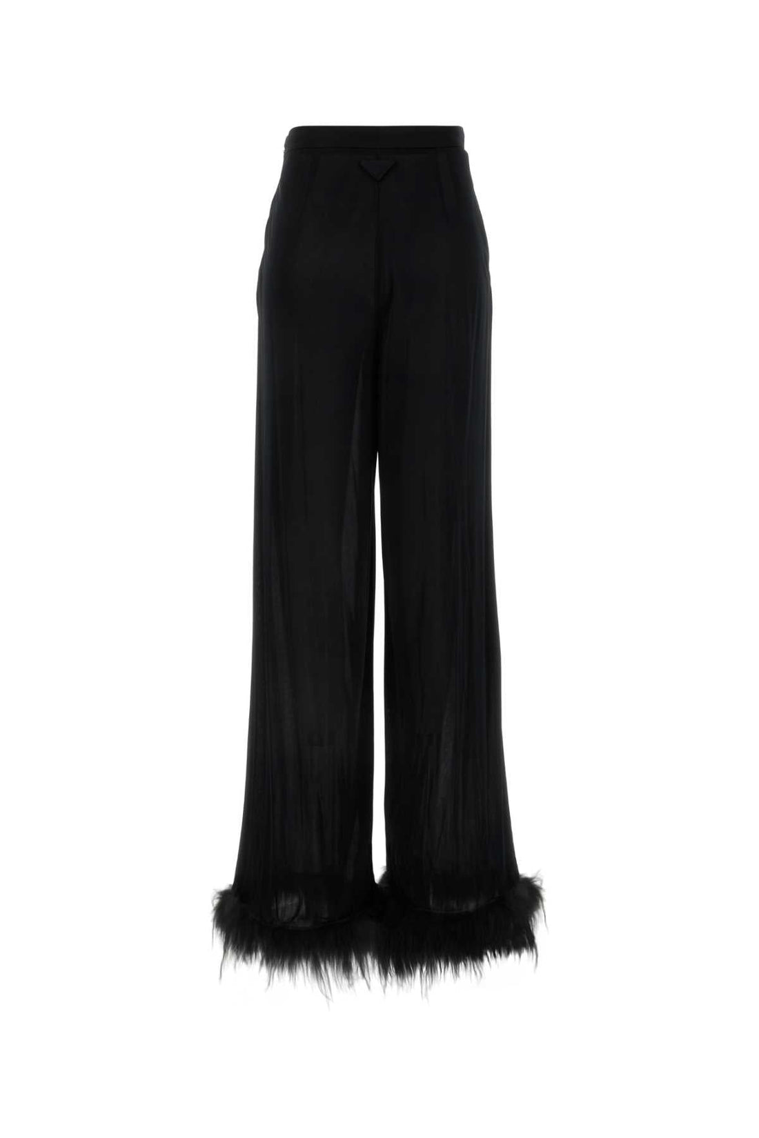 Prada Women Black Satin Wide-Leg Pant by Luosophy