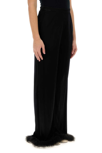 Prada Women Black Satin Wide-Leg Pant by Luosophy