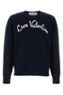 Valentino Garavani Men Navy Blue Wool Sweater by Luosophy