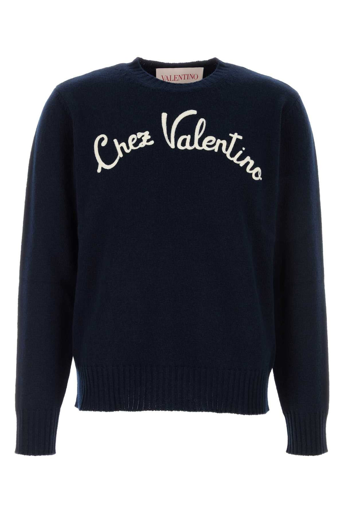 Valentino Garavani Men Navy Blue Wool Sweater