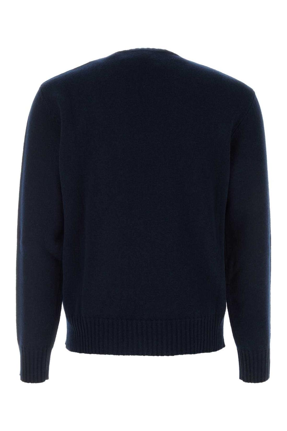 Valentino Garavani Men Navy Blue Wool Sweater by Luosophy