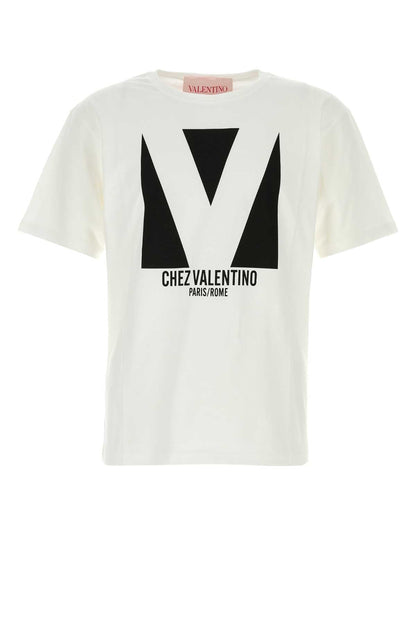 Valentino Garavani Men White Cotton T-Shirt by Luosophy