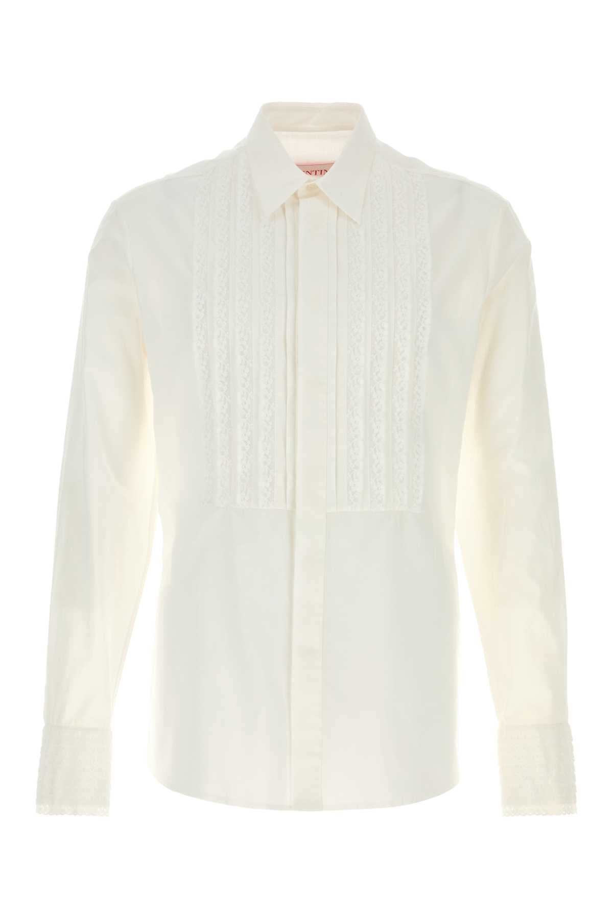 Valentino Garavani Men White Cotton Shirt by Luosophy