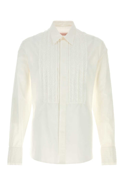 Valentino Garavani Men White Cotton Shirt by Luosophy