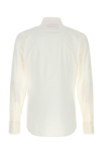 Valentino Garavani Men White Cotton Shirt by Luosophy
