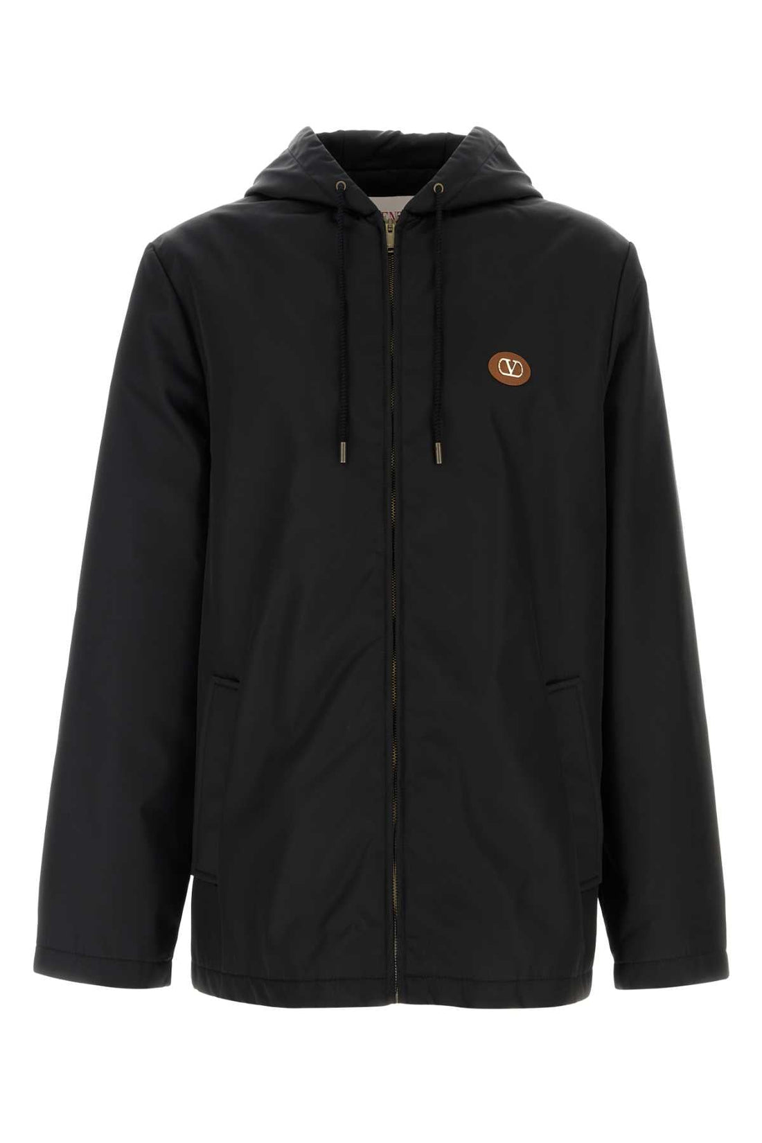 Valentino Garavani Men Black Nylon Windbreaker by Luosophy