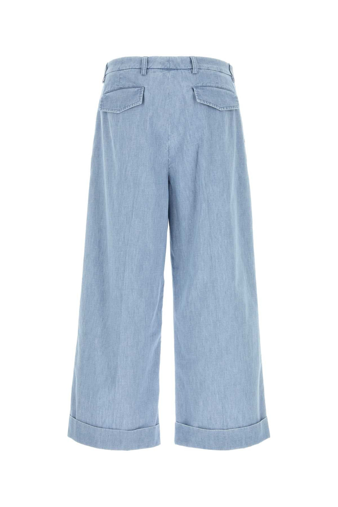 Valentino Garavani Men Light Blue Denim Wide-Leg Jeans by Luosophy