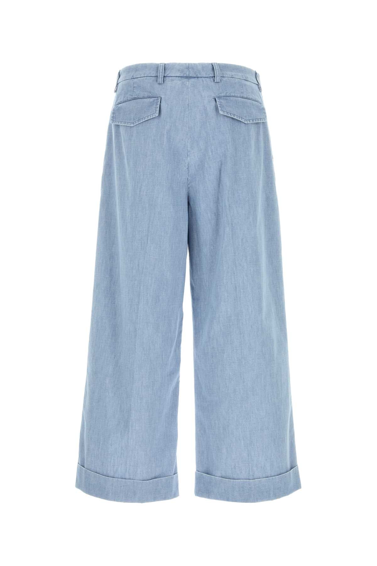 Valentino Garavani Men Light Blue Denim Wide-Leg Jeans by Luosophy