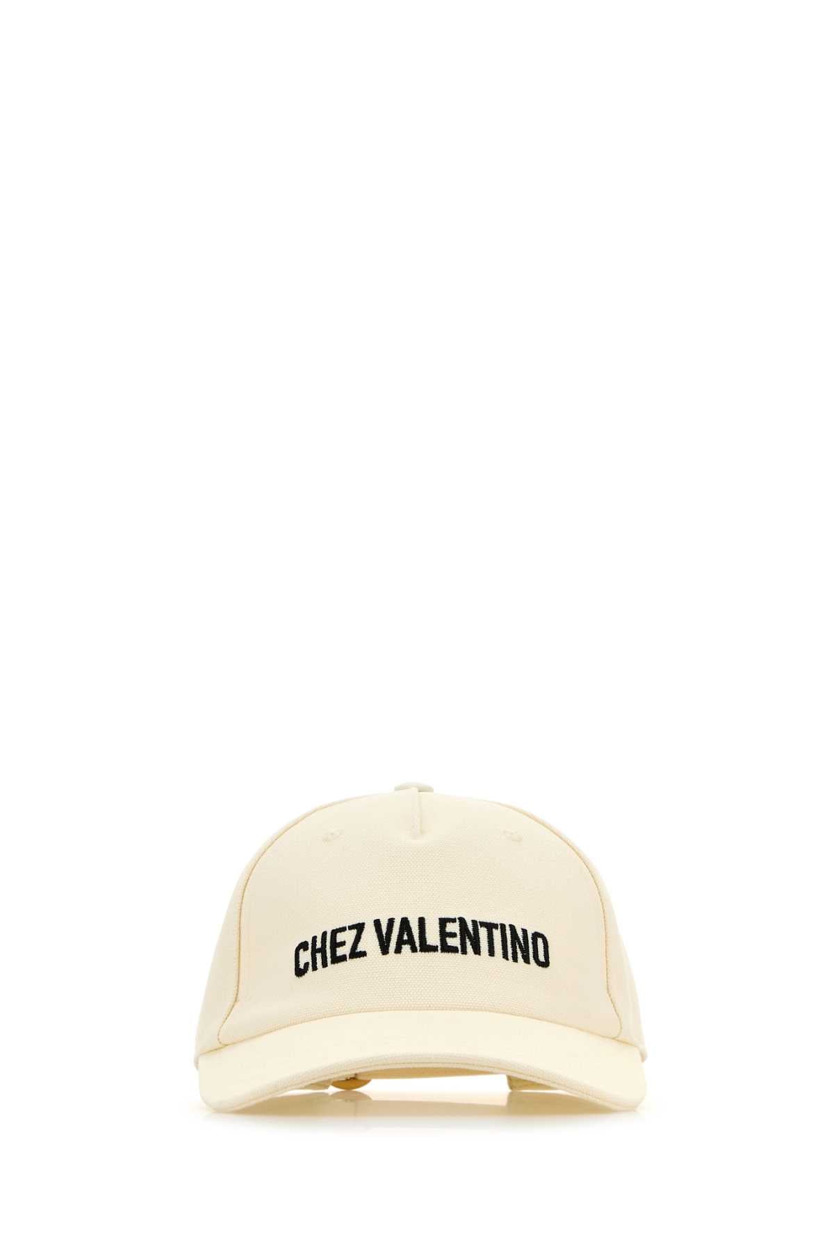 Valentino Garavani Men Ivory Cotton Baseball Cap by Luosophy
