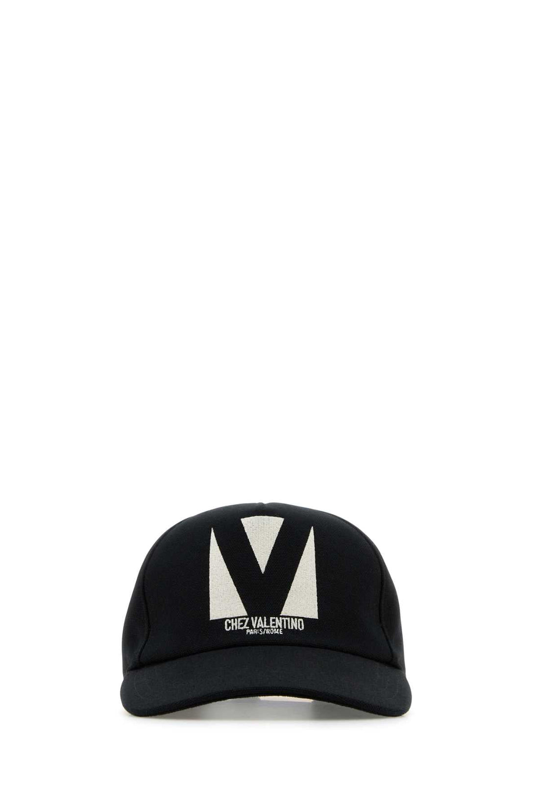 Valentino Garavani Men Black Cotton Baseball Cap by Luosophy